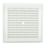 Grille d'a�ration carr�e blanche � fermeture avec moustiquaire 223 x 223 mm nicoll f214