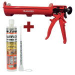 Hanger pistolet scellement chimique + 12 rsines hybrides 410 ml