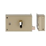 Serrure profil europ�en horizontale � fouillot de 7 coffre seul sans cylindre 140 x 88 mm or droite tirant ...