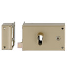 Serrure profil europ�en horizontale � fouillot de 7 coffre seul sans cylindre 140 x 88 mm or gauche tirant ...