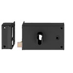 Serrure profil europ�en horizontale fouillot de 7 grille pn + 5 coffre seul sans cylindre noir gauche ...