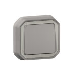 Interrupteur ou va - et - vient tanche plexo 10 ax 250 v~ livr complet pour fixation en encastre gris ...