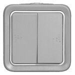 Interrupteur ou va - et - vient tanche plexo complet ip55 saillie gris double legrand 069715