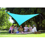 Pack voile d'ombrage triangulaire camping serenity 3, 6 m azur jardiline vk360 azur azurin