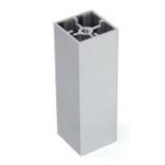 Jeu de 2 pieds prisma alu carr� 25 mm hauteur 410 mm avec platine + v�rin emuca 98796