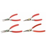 Jeu de 4 pinces becs droits pour circlips� 10 � 60 mm facom pcsnj4pb rouge