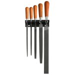 Jeu de 5 limes à manche bois + support - facom - stg Jeu de 5 limes à manche bois + support - facom - stg