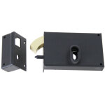 Serrure monopoint en applique  crochet profil europen horizontale gauche finition epoxy noir jpm 384500 ...