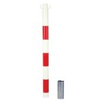 Kit de 2 poteaux acier rouge / blanc avec manchon novap 2223546