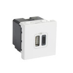 Chargeur usb mosaic 2 modules 230 v blanc legrand 077592