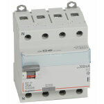 Interrupteur diff�rentiel dx� - id arriv�e haute et d�part bas � vis 4p 400 v type ac 4 modules 300 ma ...