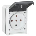 Prise tanche 3p + t + n plexo complet gris ip44 32 a legrand 055877 gris