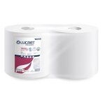 Lot de 2 bobines de papier essuyage airtech select 26, 5 x 38 cm lucart 851255 blanc