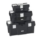 Lot de 3 caisses � outils en pvc sam outillage cao - pack noir
