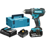 Perceuse visseuse 18 v + 2 batteries 4 ah + chargeur + coffret makpac makita ddf482rmj