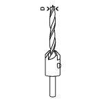 Mche hlicodale avec fraise  lamer diamtre 5mm longueur 85mm - bosch - 2608596392