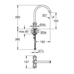 Mlangeur d'vier costa l monotrou - grohe - 31829001