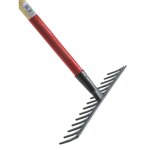 Mermier 1889 r�teau de jardin � douille ouverte 14 dents droites en acier �mmanch�e bois pomme 150 cm ...