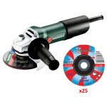 Meuleuse d'angle 850w w 850 - 125 en boite carton + 25 disques metabo shrp6