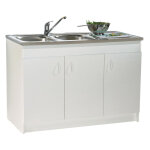 Meuble sous - vier mlamin sim'hydro 3 portes 1200 x 600 mm neova s12n43120h