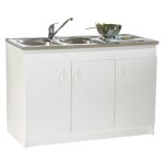 Meuble sous vier sim blanc 16 mm 2 portes largeur 800 mm neova s12n02080