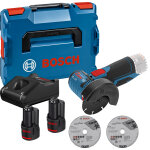 Meuleuse d'angle 12v gws 12v - 76 + 2 batteries 3ah + chargeur + coffret l - boxx ? bosch - 06019f200y ... Meuleuse d'angle 12v gws 12v - 76 + 2 batteries 3ah + chargeur + coffret l - boxx ? bosch - 06019f200y ...