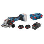 Meuleuse d'angle 18 v biturbo gws 18v - 15 sc + 2 batteries procore 8 ah + chargeur + l - boxx bosch ...