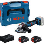 Meuleuse d'angle 18v gws 18v - 11 ps 125 mm + 2 batteries 5 ah + chargeur bosch 06019n4302
