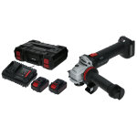Meuleuse d'angle 18v gx18 - 8x5 125mm + 2 batteries 5ah + chargeur + hangbox - hanger - 402001