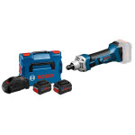 Meuleuse droite 18v ggs 18 v - li + 2 batteries procore 5, 5ah + chargeur + coffret l - boxx bosch 06019b530c ...