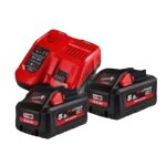 Pack de 2 batteries 18 v m18 hnrg high output? 5, 5 ah + chargeur m12 - 18 fc milwaukee 4933464713