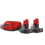 Pack 2 batteries m12 nrg - 201 12 v 4 ah milwaukee 4933459211