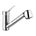 Mitigeur d'�vier m�canique h 105 mm avec douchette extractible delabie 2211