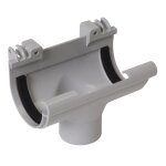 Naissance centrale � joint 50 mm techtan pour goutti�re demi - ronde lg16 nicoll nc16 gris