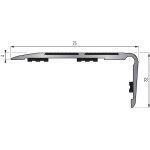 Nez de marche 6t 75x32mm adhsif butyle l 3m - dinac - 663110