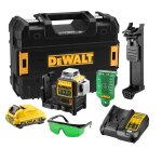 Niveau laser multilignes vert 10, 8v xr + 1 batterie 2ah + chargeur - dewalt - dce089d1g - qw