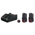 Pack de 2 batteries gba 12v 2. 0ah et un chargeur gal 12v - 40 en boite carton - bosch - 1600a019r8