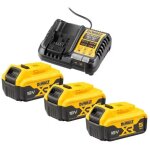 Pack 3 batteries 18 v xr 5 ah + chargeur dewalt dcb1104p3 - qw