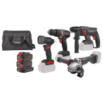 Pack 4 outils 18 v kt40c5 (dd18 - 60 + hx18 - 22 + gx18 - 8 + li18 - 400) + 2 batteries 5 ah + 1 batterie ...