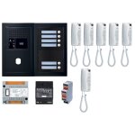 Pack audio 6 post complet noir aiphone 200449 noir satin