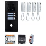 Pack audio 4 postes complet noir aiphone 200447 noir satin