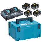 Pack energie 4 batteries 18 v 6 ah bl1860b + chargeur double dc18rd en coffret makpac iii - makita - ... Pack energie 4 batteries 18 v 6 ah bl1860b + chargeur double dc18rd en coffret makpac iii - makita - ...