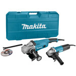 Pack meuleuses d'angles 125 mm 840w et 230 mm 2200w en coffret standard makita dk0053g