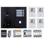 Pack vido 4 postes complet noir aiphone 200456 noir satin