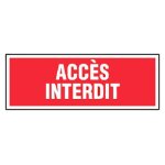 Panneaux d'interdictions rectangulaires 330 x 120mm ''accs interdit'' - novap - 4140575