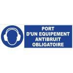 Panneau d'obligation rectangulaire 450 x 150 mm 'port d'�quipement anti bruit' novap 4030630