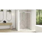 Paroi de douche smart design c 147 - 160cm coulissant profil blanc sans seuil verre transparent droite ...