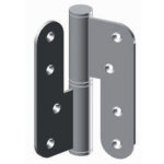 Paumelle huisserie bois pour charge lourde gauche bout rond 100 x 70 mm monin 632090