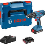 Perceuse  percussion 18v gsb 18v - 21 + 2 batteries 2ah + chargeur gal 18v - 40 en coffret l - boxx ...