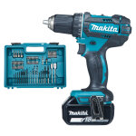Perceuse - visseuse 18v + 2 batteries 3ah + chargeur + coffret avec accessoires - makita - ddf482rfx1 ...
